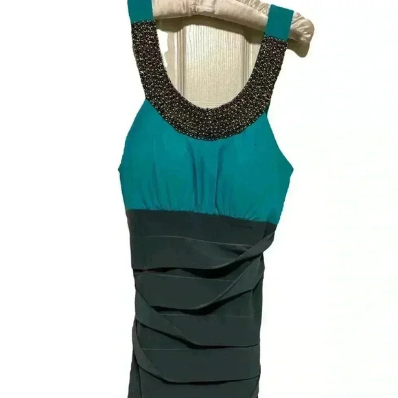 City Studio Dresses & Skirts - City Studio Turquoise and Gray Bodycon dress with beading on top Size Medium